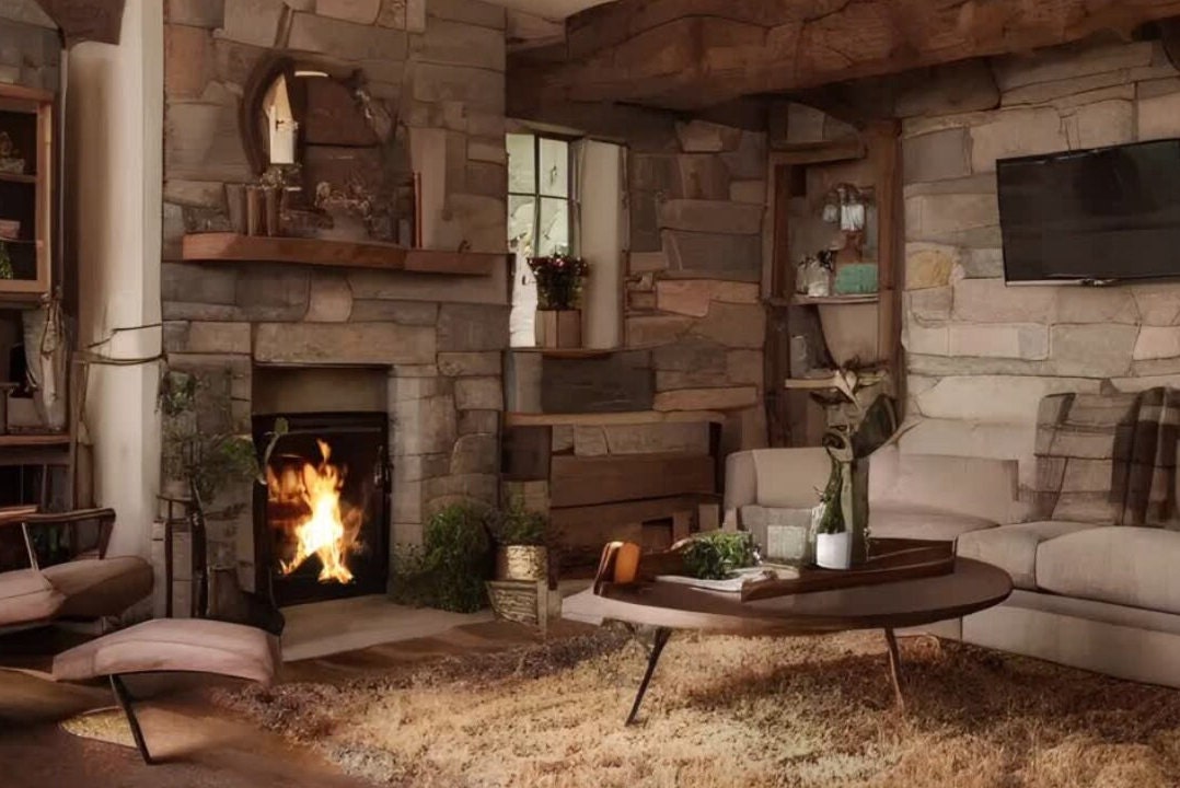 Animated Fireplace Zoom/videoconferencing/streaming Background Real