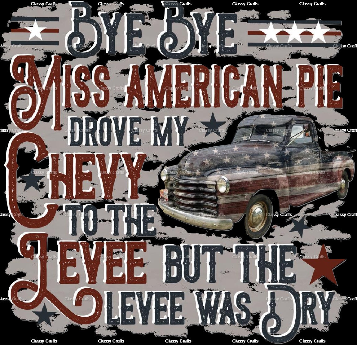 Bye bye miss american pie instant download sublimation print and cut