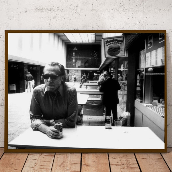 Charles Bukowski vintage photograph - retro wall art - Charles Bukowski photo poster - Housewarming gift ideas - inspirational gift