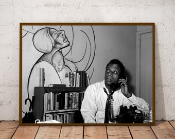 James Baldwin vintage photograph - retro wall art - James Baldwin photo poster - Housewarming gift ideas - inspirational gift