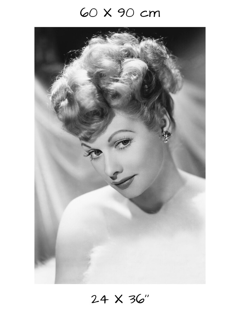 Lucille Ball vintage photograph retro wall art Lucille Ball photo print Old Hollywood posters Housewarming gift ideas unframed 24X36 inches