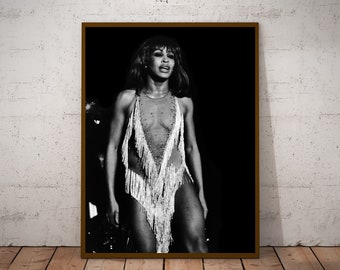 Photographie vintage de Tina Turner - art mural rétro - impression photo Tina Turner - affiches de musique - idées cadeaux de pendaison de crémaillère - cadeaux d'anniversaire