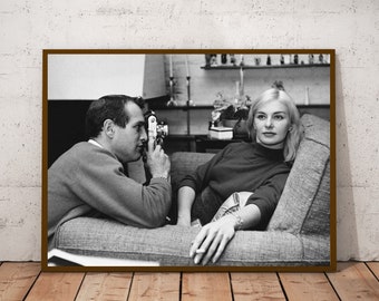 Paul Newman and Joanne Woodward vintage photograph - retro wall art - classic photo print - Old Hollywood poster - Housewarming gift ideas