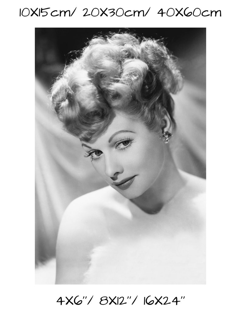 Lucille Ball vintage photograph retro wall art Lucille Ball photo print Old Hollywood posters Housewarming gift ideas image 2