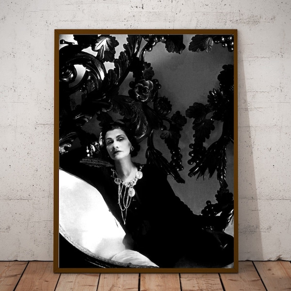 Fotografia vintage di Coco Chanel - arte da parete retrò - poster fotografico Coco Chanel - idee regalo per l'inaugurazione della casa - regalo di ispirazione