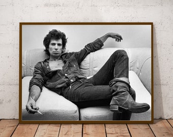 Keith Richards vintage foto - retro kunst aan de muur - Keith Richards fotoprint - muziekposters - Housewarming cadeau idee - jubileumcadeaus