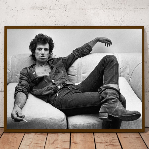 Keith Richards vintage photograph - retro wall art - Keith Richards photo print - music posters - Housewarming gift idea - anniversary gifts