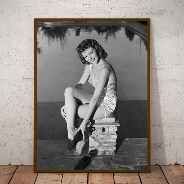 Photographie vintage de Rita Hayworth - art mural rétro - impression photo Rita Hayworth - vieilles affiches hollywoodiennes - idées cadeaux de pendaison de crémaillère