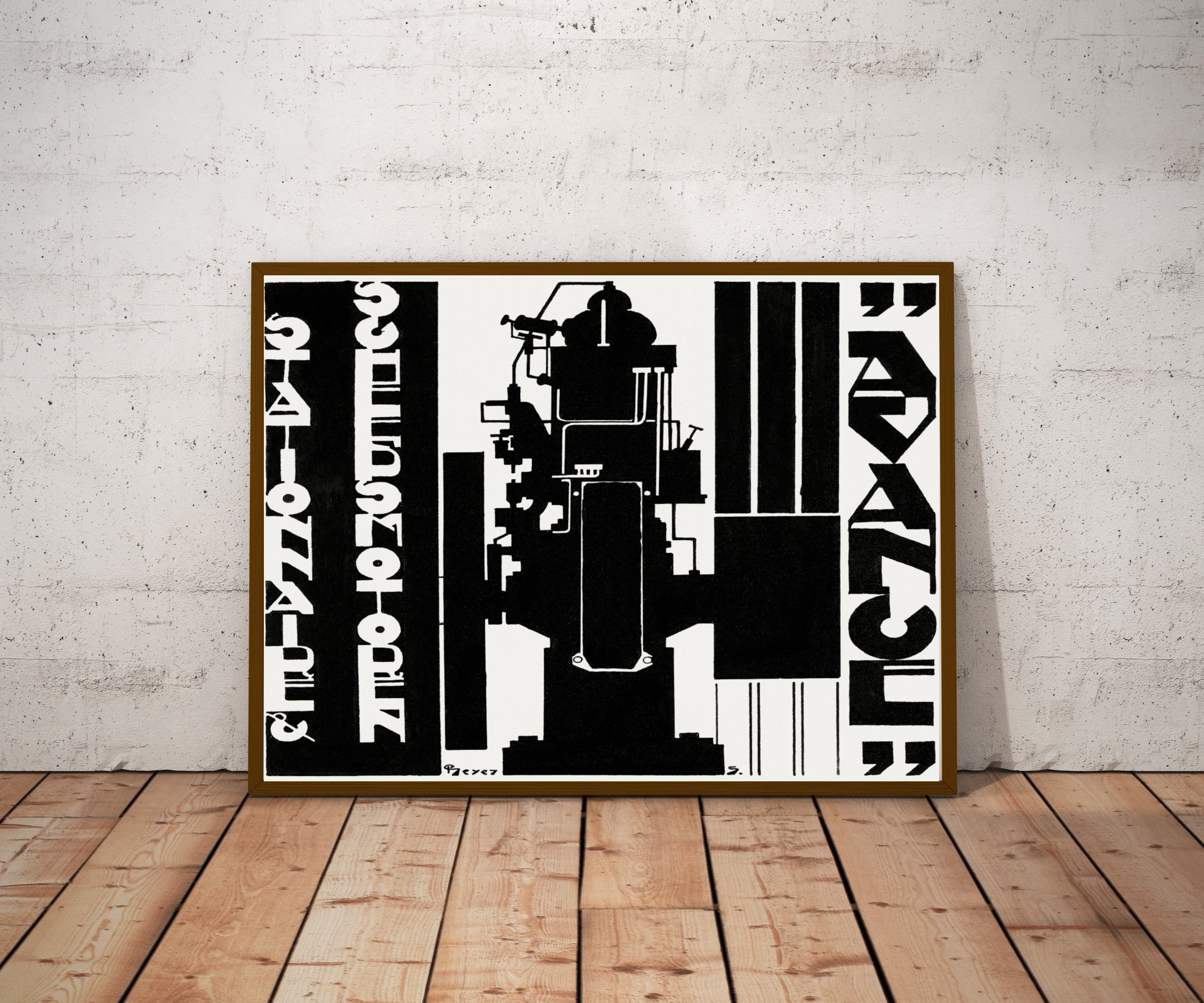 Vintage industrial art poster print Design for advertising | Etsy