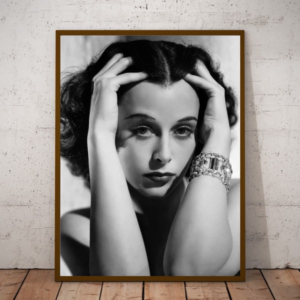 Hedy Lamarr vintage photograph - retro wall art - Hedy Lamarr photo print - Old Hollywood posters - Housewarming gift ideas