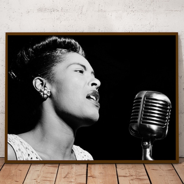 Billie Holiday vintage photograph - retro wall art - Billie Holiday photo print - music posters - Housewarming gift ideas - Jazz divas