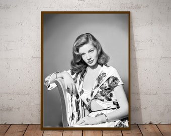 Lauren Bacall vintage photograph - retro wall art - Lauren Bacall photo print - Old Hollywood posters - Housewarming gift ideas