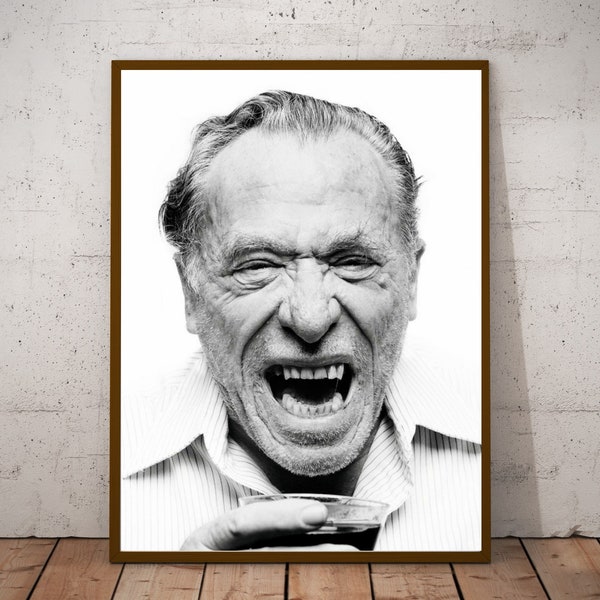 Charles Bukowski vintage photograph - retro wall art - Charles Bukowski photo poster - Housewarming gift ideas - inspirational gift