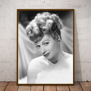 Lucille Ball vintage photograph retro wall art Lucille Ball photo print Old Hollywood posters Housewarming gift ideas image 1