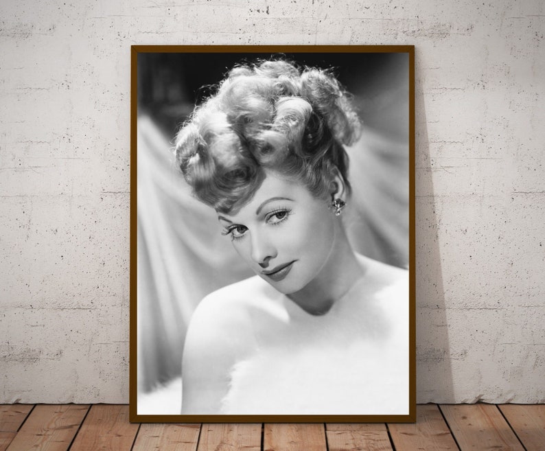 Lucille Ball vintage photograph retro wall art Lucille Ball photo print Old Hollywood posters Housewarming gift ideas image 1