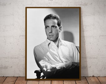 Humphrey Bogart vintage photograph - retro wall art - classic photo print - Old Hollywood poster - Housewarming gift ideas
