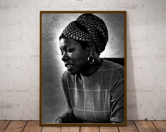 Photographie vintage Maya Angelou - art mural rétro - poster photo Maya Angelou - idées cadeaux de pendaison de crémaillère - cadeau inspirant