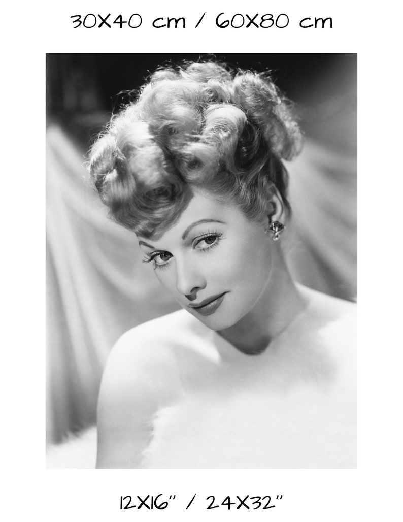 Lucille Ball vintage photograph retro wall art Lucille Ball photo print Old Hollywood posters Housewarming gift ideas image 6