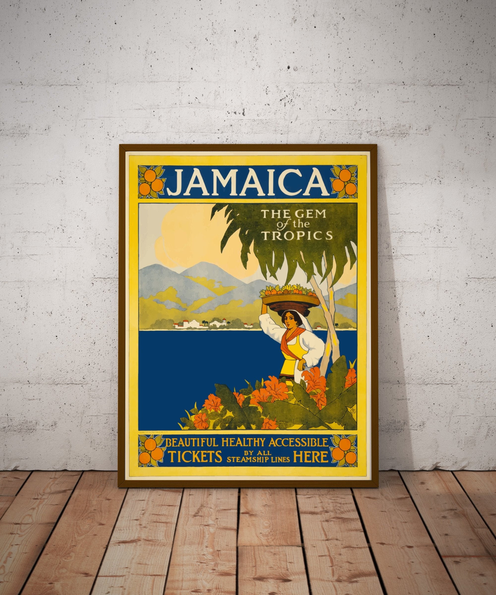 Vintage Jamaica Map Poster – 1893 Reprint – Home Wall Art – Multiple Sizes A4 To A0