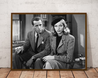 Humphrey Bogart and Lauren Bacall vintage photograph - retro wall art - classic photo print - Old Hollywood poster - Housewarming gift ideas