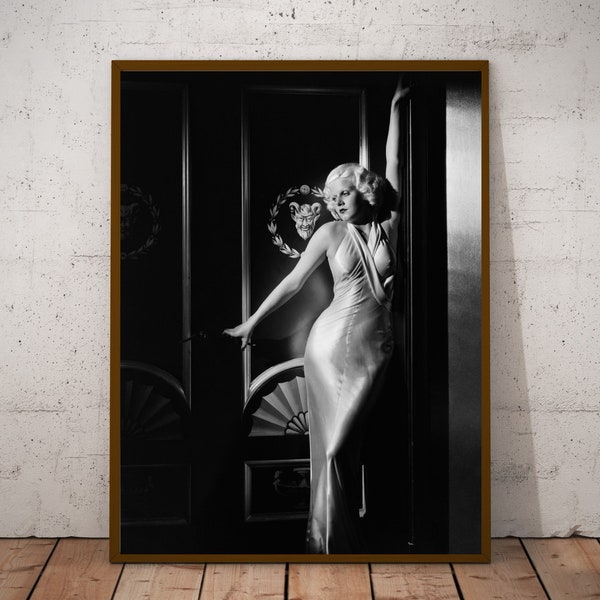 Jean Harlow vintage photograph - retro wall art - Jean Harlow photo print - Old Hollywood posters - Housewarming gifts - Film noir art