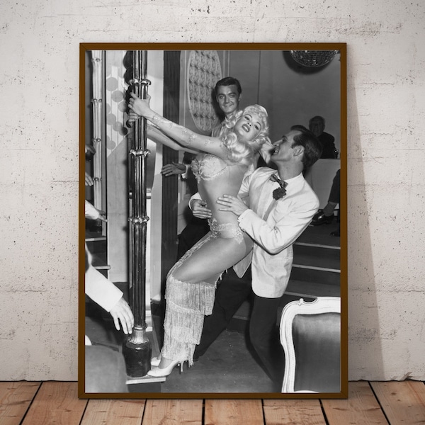 Photographie vintage de Jayne Mansfield - art mural rétro - impression photo - vieilles affiches hollywoodiennes - cadeaux de pendaison de crémaillère - art film noir