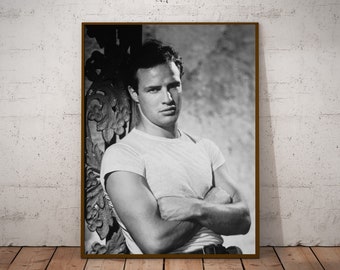 Marlon Brando vintage photograph - retro wall art - classic photo print - Old Hollywood poster - Housewarming gift ideas