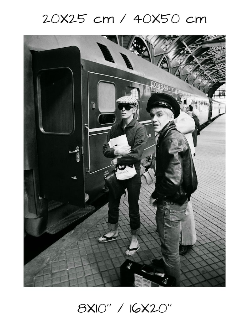 Photographie vintage de David Bowie et Iggy Pop art mural rétro impression photo affiches de musique idées cadeaux de pendaison de crémaillère cadeaux d'anniversaire image 4