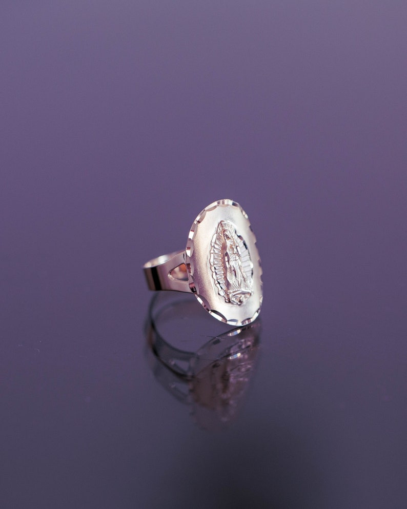 14k Solid Yellow Gold Our Lady of Guadalupe Ring Virgin Mary - Etsy