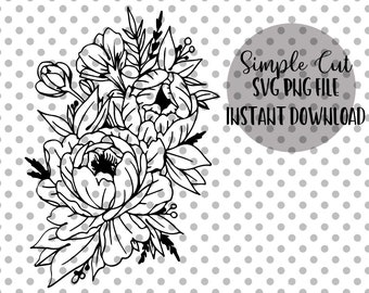 Download Floral Outline Svg Etsy