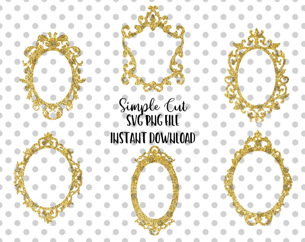 Gold Glitter Mirror Bundle PNG & SVG Beauty Mirror SVG File Etsy