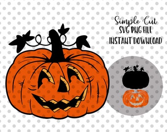 Vintage Halloween Pumpkin SVG, PNG Files (Digital Download)