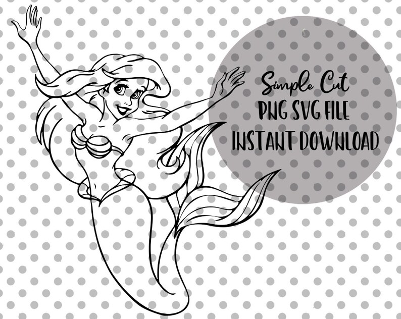 Download Ariel Silhouette SVG Princess SVG Ariel Outline SVG mug | Etsy