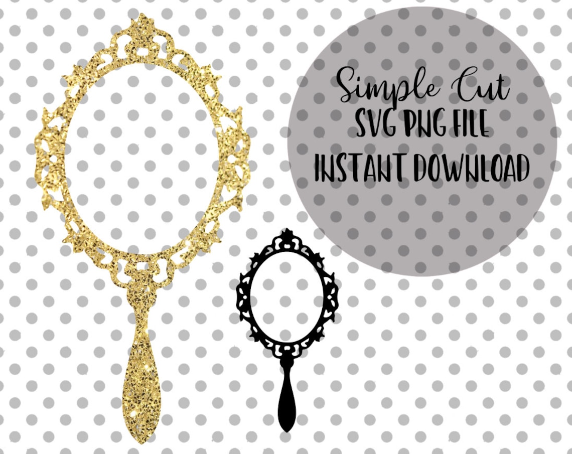 Ornate Gold Mirror Handle PNG & SVG Beauty Mirror SVG File - Etsy