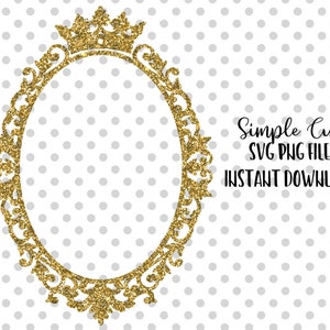 Crown Gold Mirror PNG & SVG, Beauty Mirror SVG File Vector for