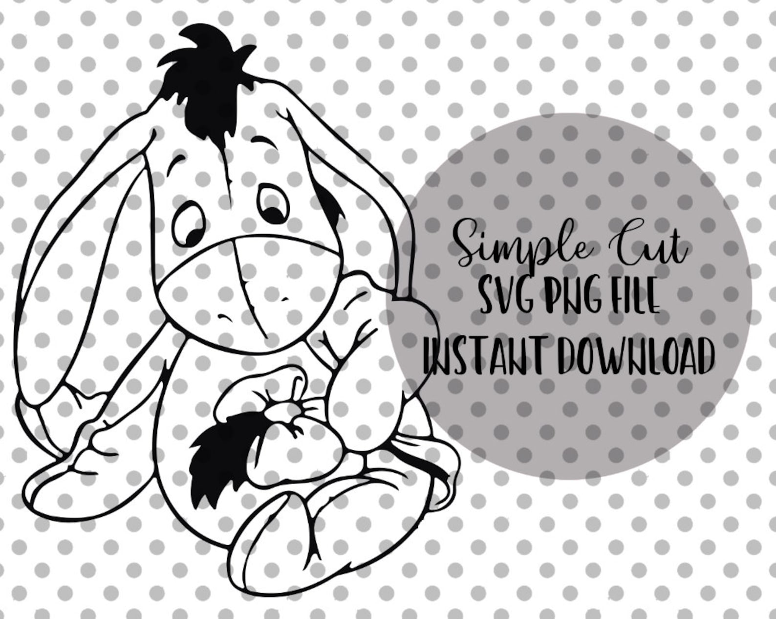 Eeyore Silhouette SVG eeyore SVG Winnie Outline SVG mug | Etsy