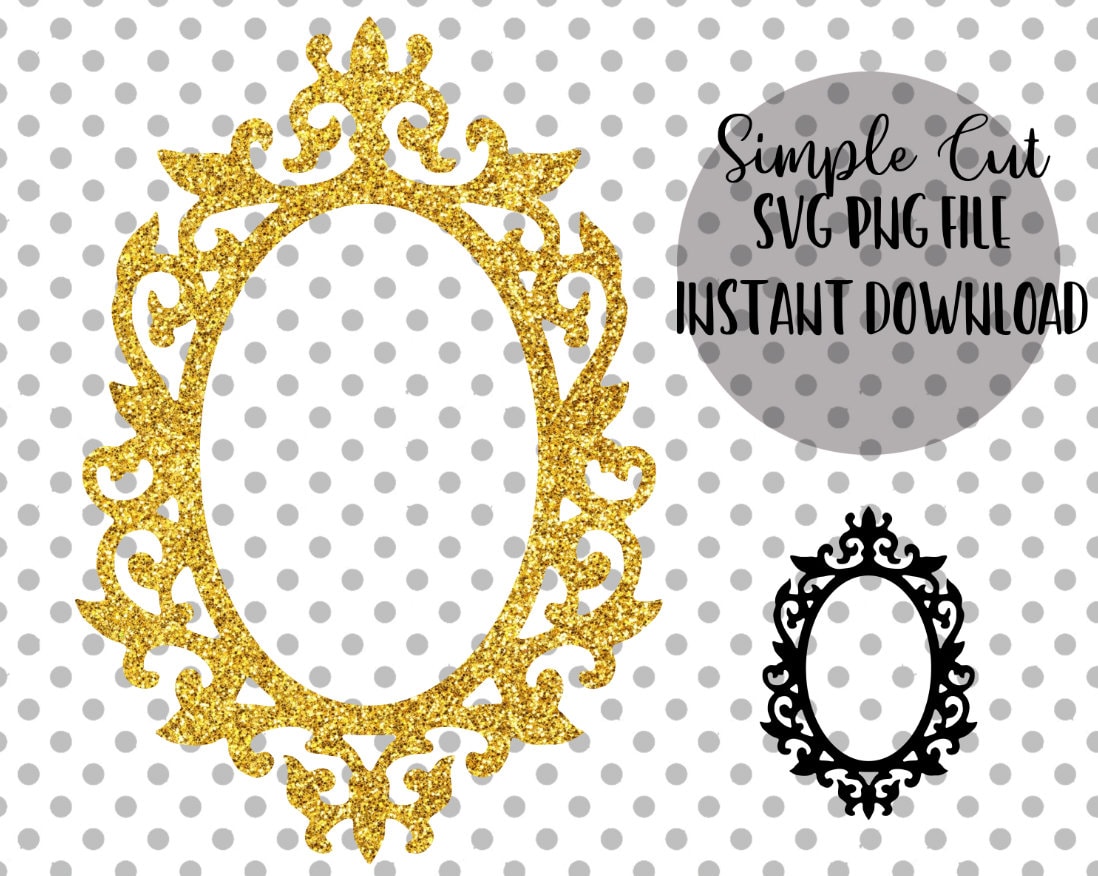 Gold Mirror PNG & SVG Beauty Mirror SVG File Vector for - Etsy