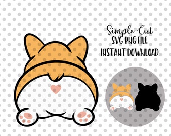Funny Corgi Butt SVG, Layered Kawaii Dog Cut File (Digital Download)