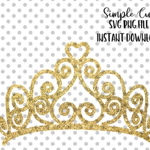 Gold Glitzer Tiara PNG & SVG, Schönheit Spiegel SVG Datei Vektor für Silhouette Cricut Schneidemaschine Design Download Print, Tiara svg