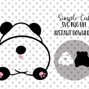 Bunda de panda SVG, arquivo de corte de bunda de panda engraçado, arquivo de corte em camadas Panda kawaii, vetor animal animal de estimação clipart silhueta Cricut camiseta vinil