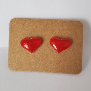 Alizarian Crimson // Heart // Stud Earrings