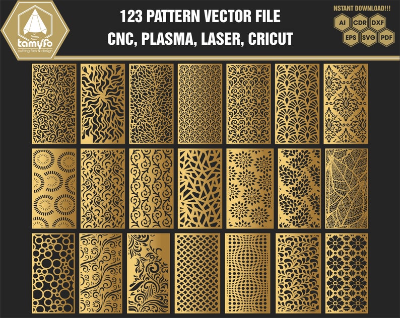 123 Pattern Vector Files | CNC Laser Cutting Designs (digital Download ...