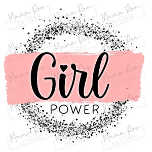 Girl Power Sublimatie Design Quote | PNG Print Ready Ontwerp | Voor Mokken Totes Kleding Onderzetters Flessen Tumblers | Direct downloaden