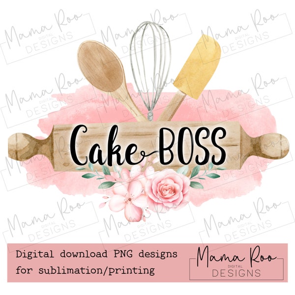 Cake Boss Baker Sublimation Design PNG File | Cake Maker Artist | Mug Designs | for Sublimation Printing or DTF | Instant Download