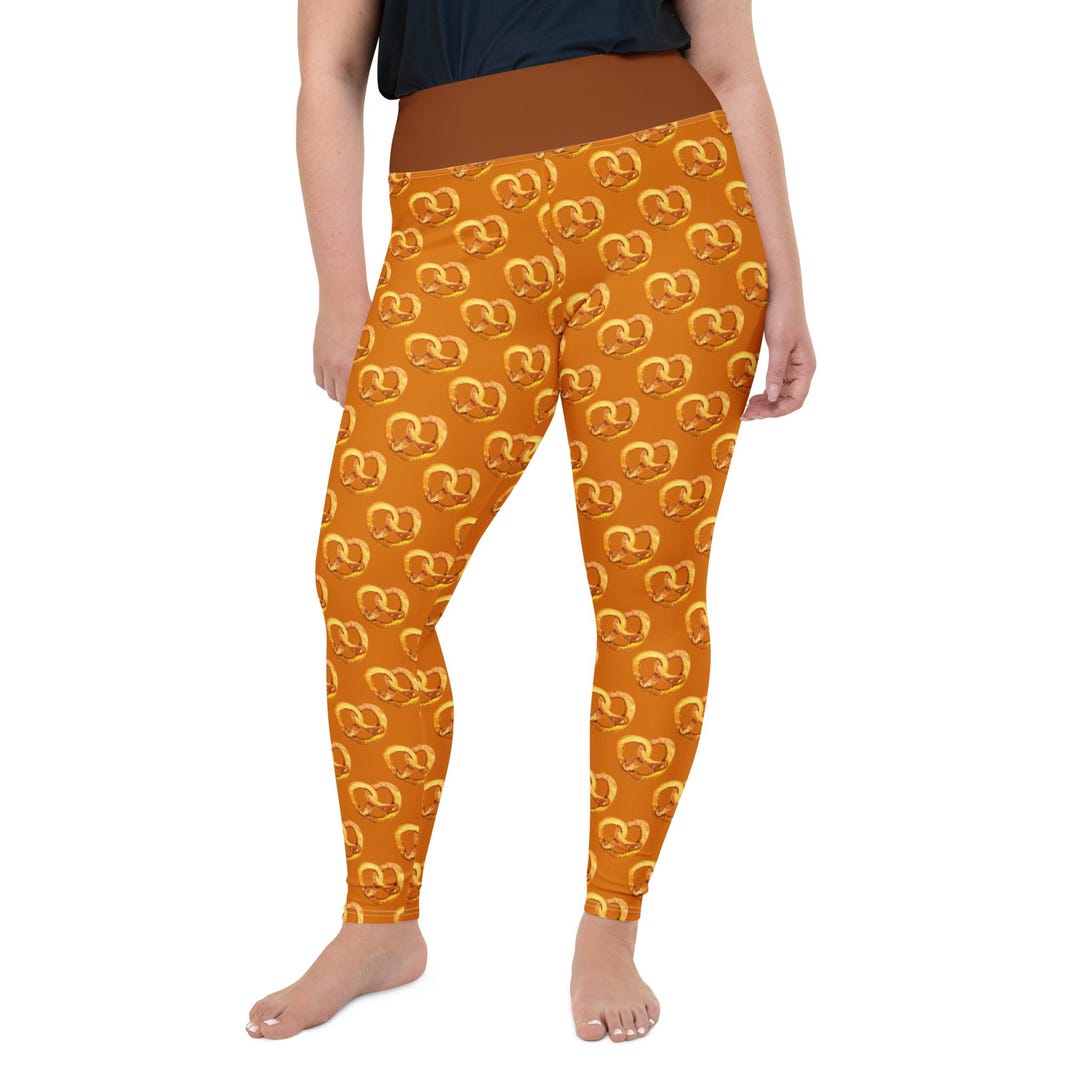 Pretzels Food Printed Leggings for Women, Gym Workout Leggings, Yoga ...