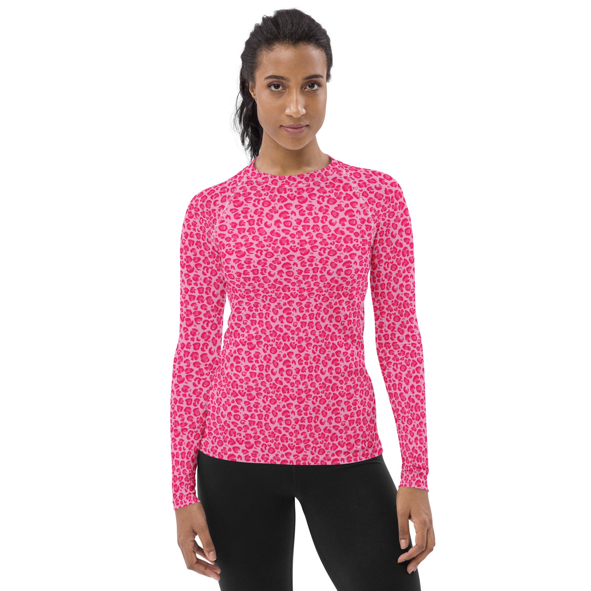 Cheetah Leopard Patterned Rash Guard Women, Swim Surf Shirt, Fitness MMA Rash Guard, Women Activewear Sportswear, Jiu Jitsu BJJ Gift for Her