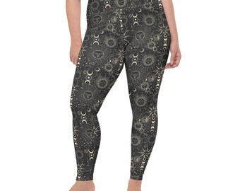 Universe Moon Stars Print Women Leggings, Yoga Pants, Exercise Workout Fitness Leggings, Casual Wear, Soft Stretchy Leggings, Gym Gift