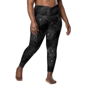 Halloween Leggings, Spiderweb Leggings, Plus Size Leggings, Yoga Workout Leggings, Printed Leggings, Gym Leggings, Fitness Leggings, 2XS-6XL