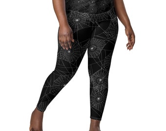 Halloween Leggings, Spiderweb Leggings, Plus Size Leggings, Yoga Workout Leggings, Printed Leggings, Gym Leggings, Fitness Leggings, 2XS-6XL