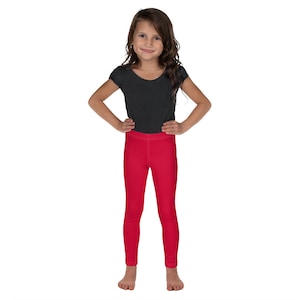 Vibrant Crimson Red Kids Leggings, Festival Girls Leggings, Toddler Leggings, Birthday Party Leggings, Soft Stretch Leggings, Gift for Kids